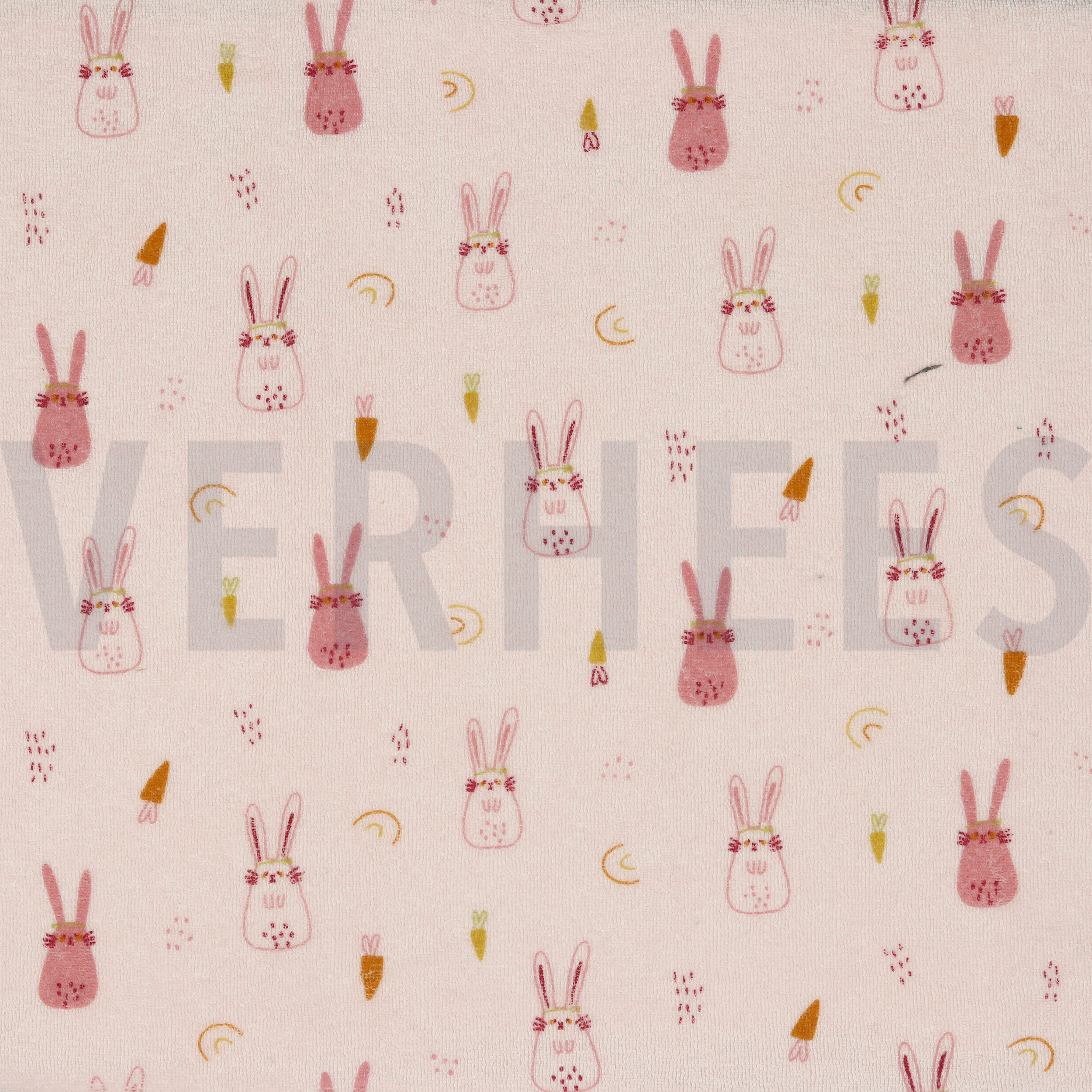 STRETCH TOWELING BUNNIES LIGHT ROSE (high resolution)