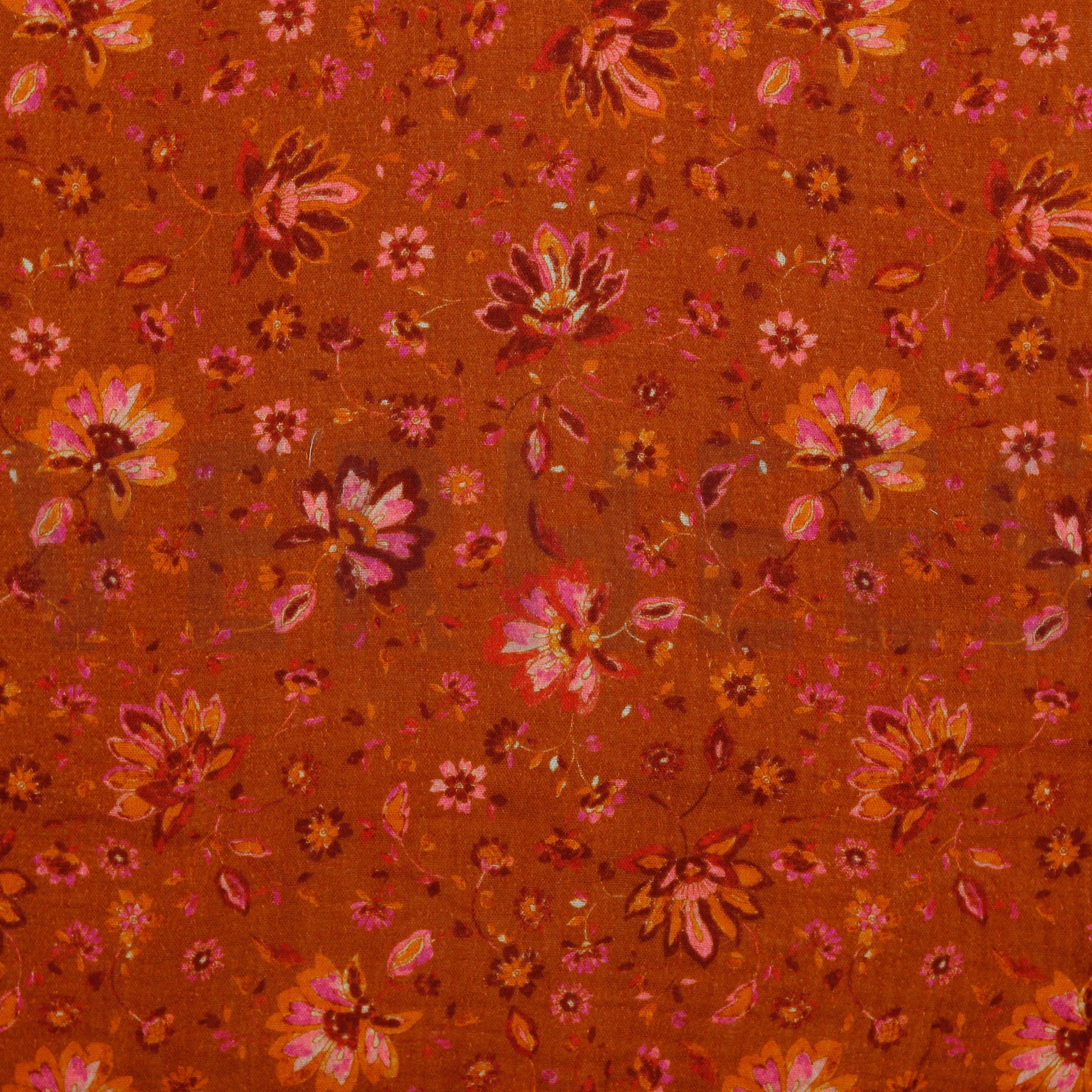 DOUBLE GAUZE DIGITAL PAISLEY DARK ORANGE (high resolution)