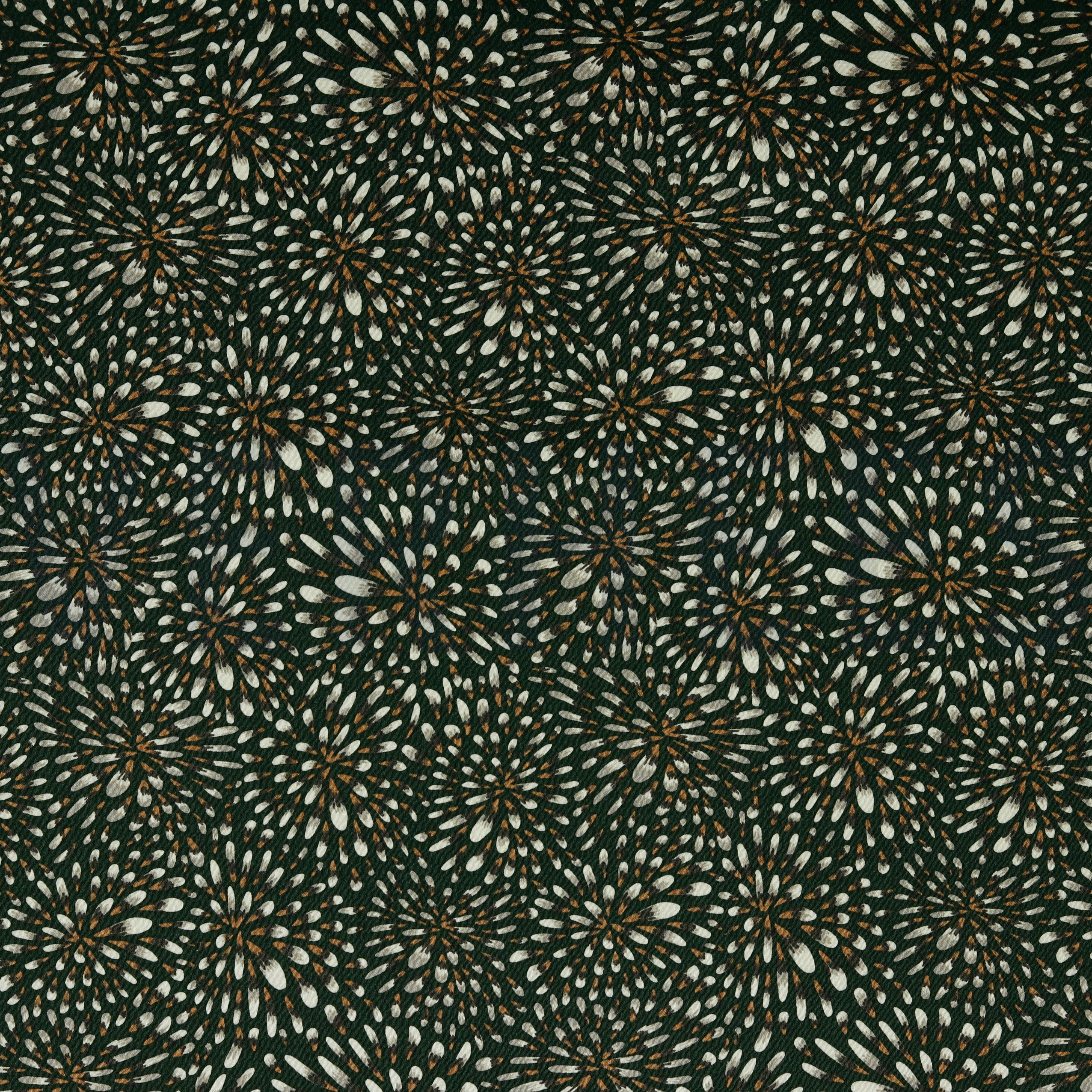 COTTON SATIN STRETCH LEAVES ARMY GREEN (high resolution)