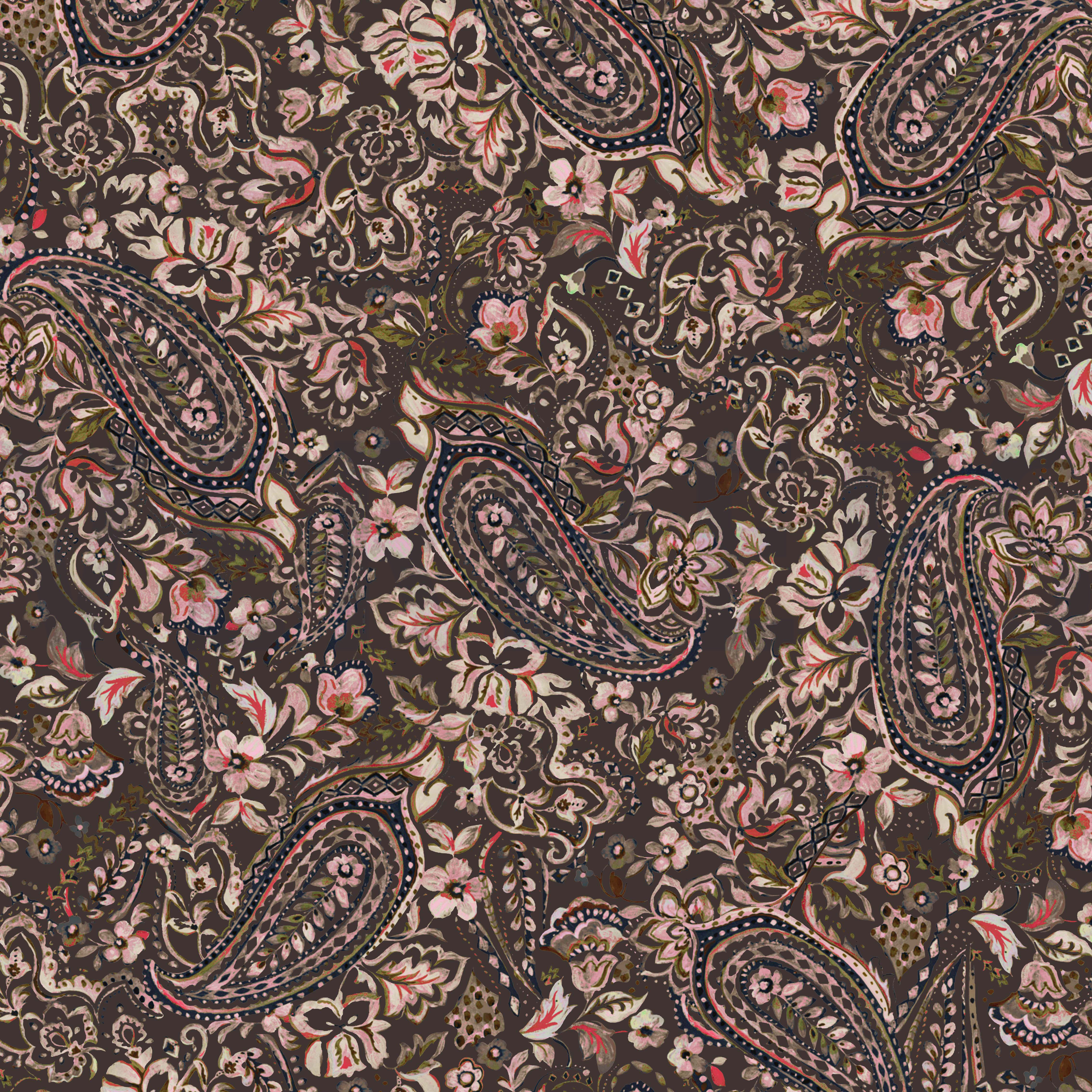 VISCOSE JERSEY DIGITAL PAISLEY BROWN (high resolution)