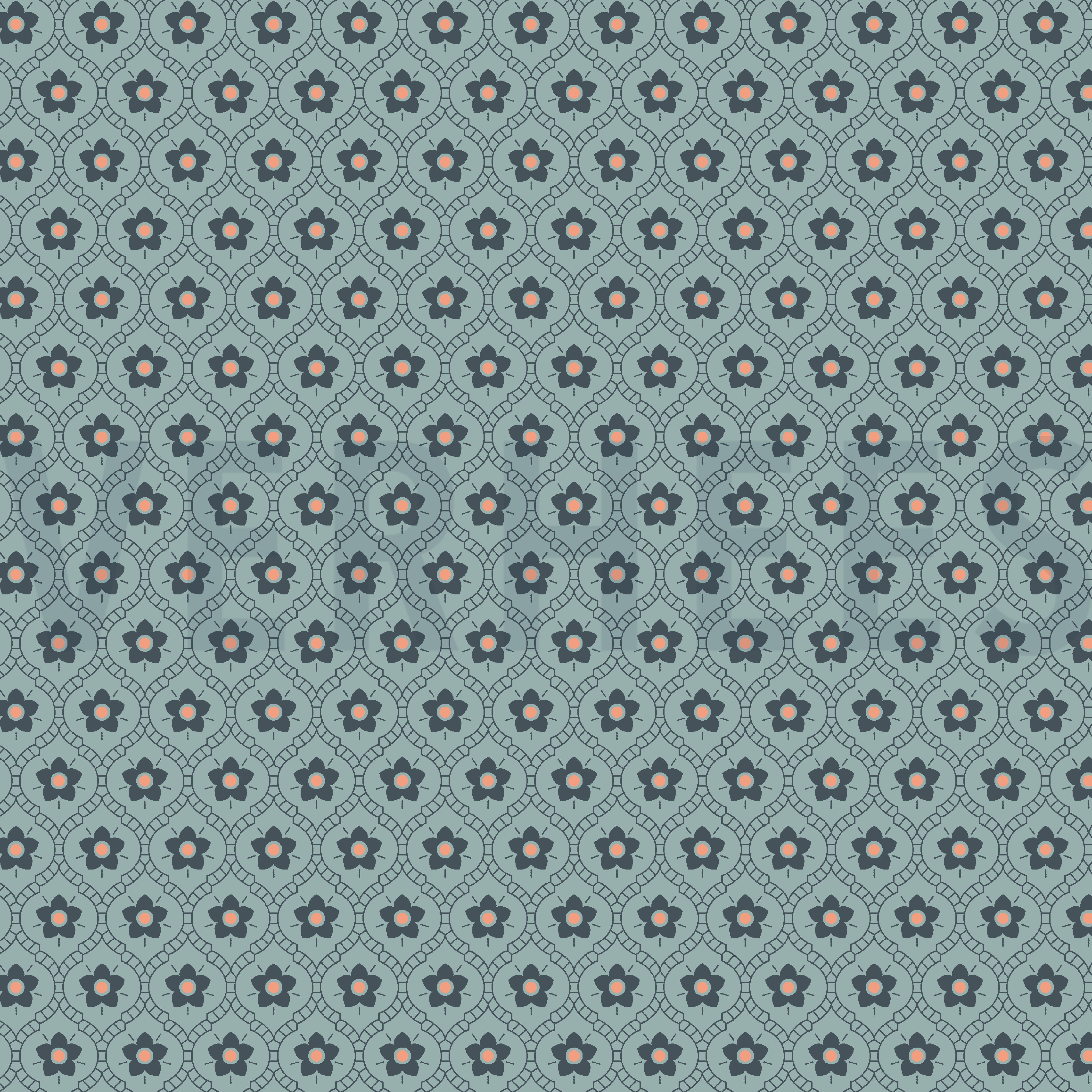 POPLIN FLOWERS TEAL (high resolution)