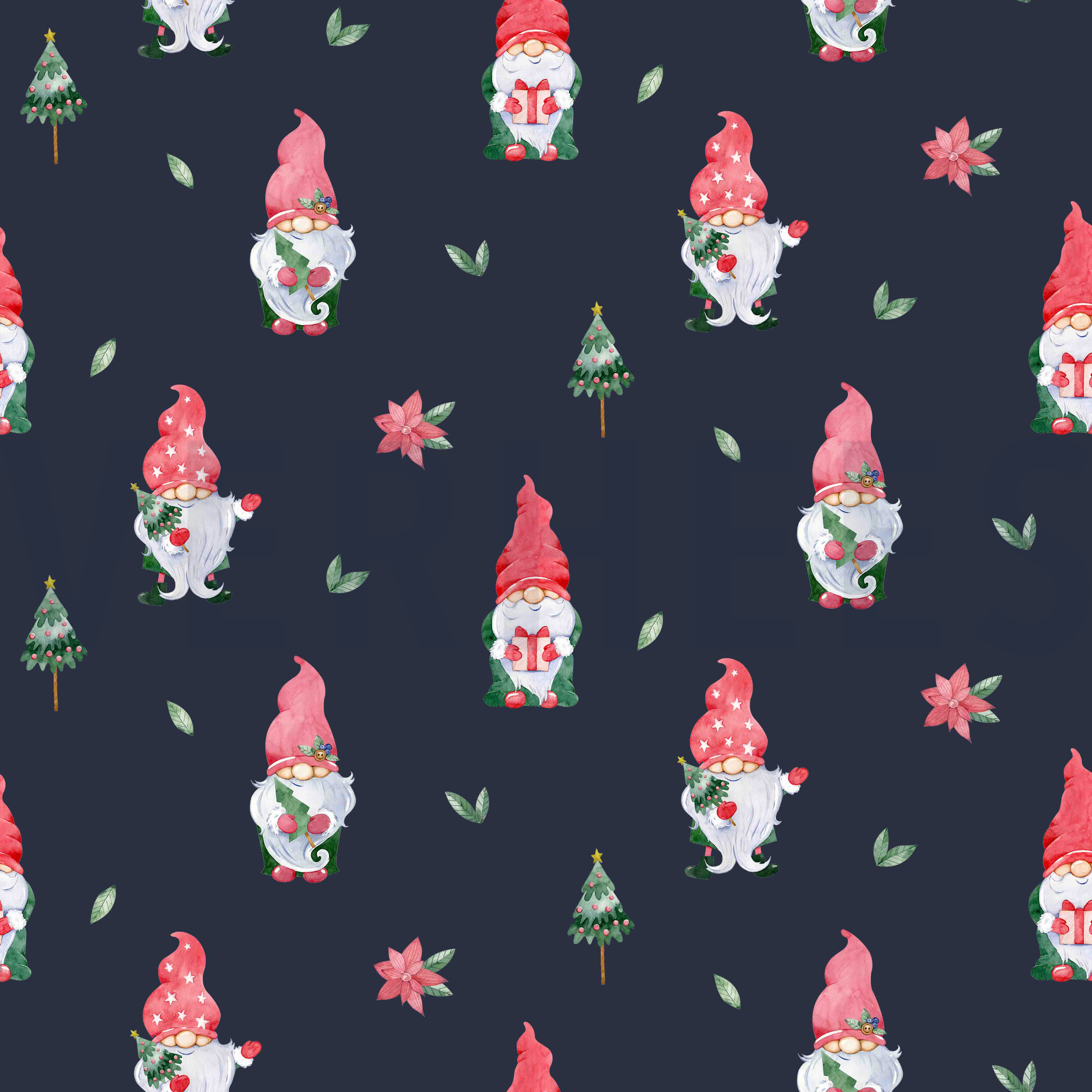 POPLIN DIGITAL CHRISTMAS GNOMES NAVY (high resolution)