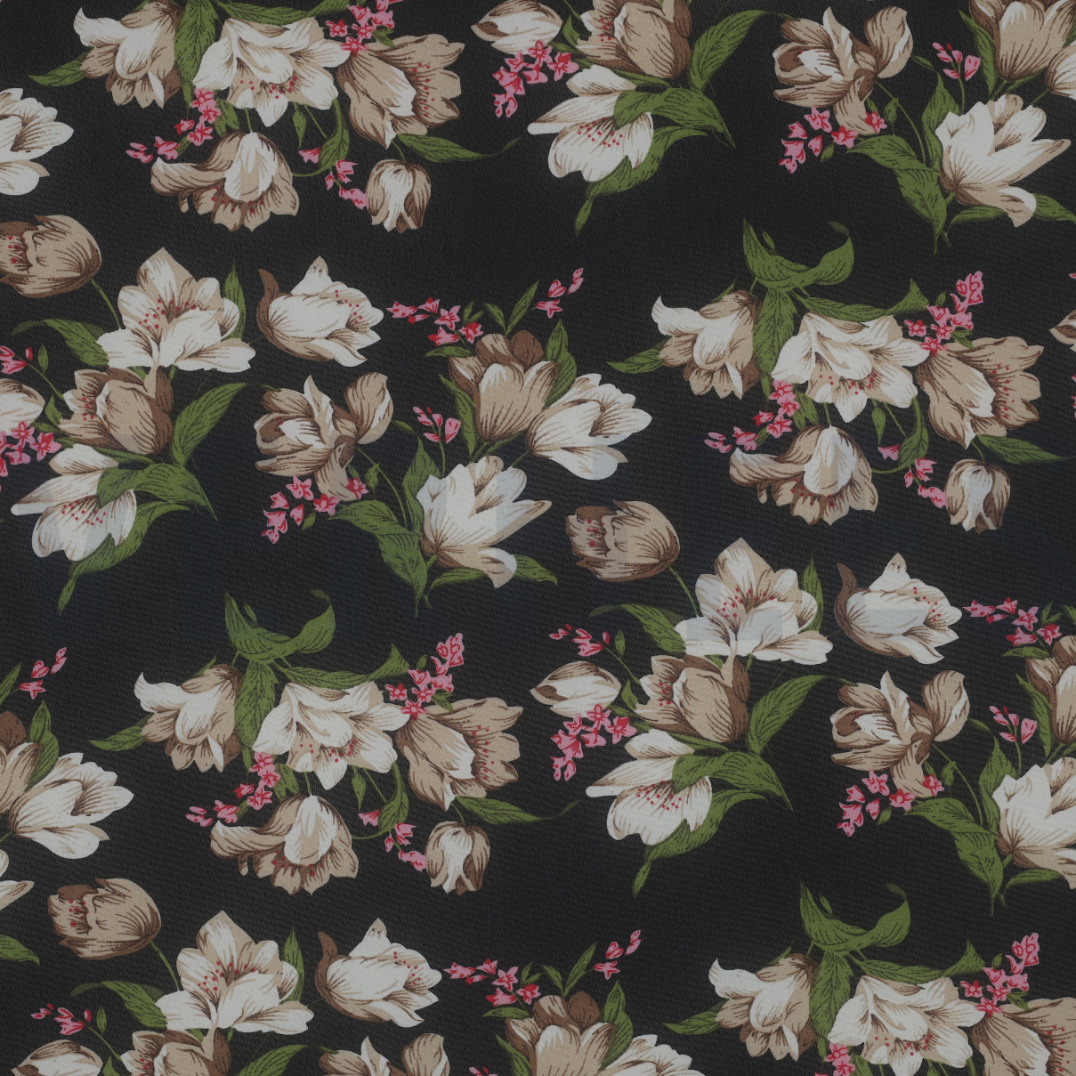 CHIFFON FLOWERS BLACK / SAND (high resolution)