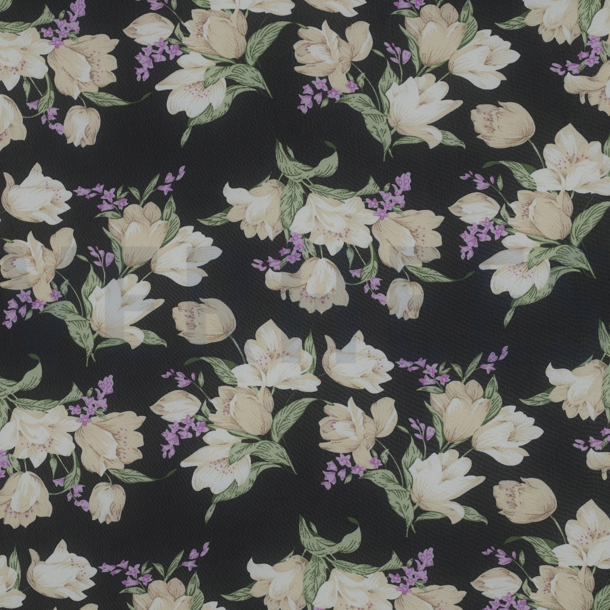 CHIFFON FLOWERS BLACK / LAVENDER (high resolution)