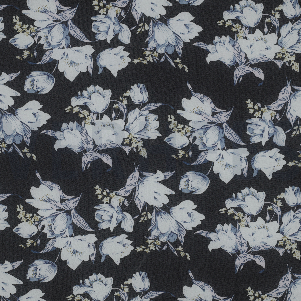 CHIFFON FLOWERS BLACK / LIGHT BLUE (high resolution)