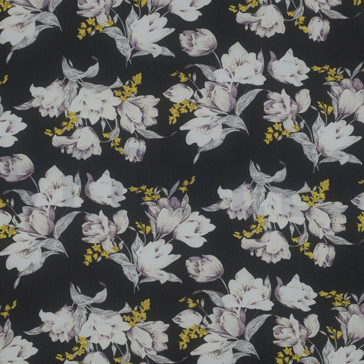 CHIFFON FLOWERS BLACK / LIGHT LILAC (high resolution)