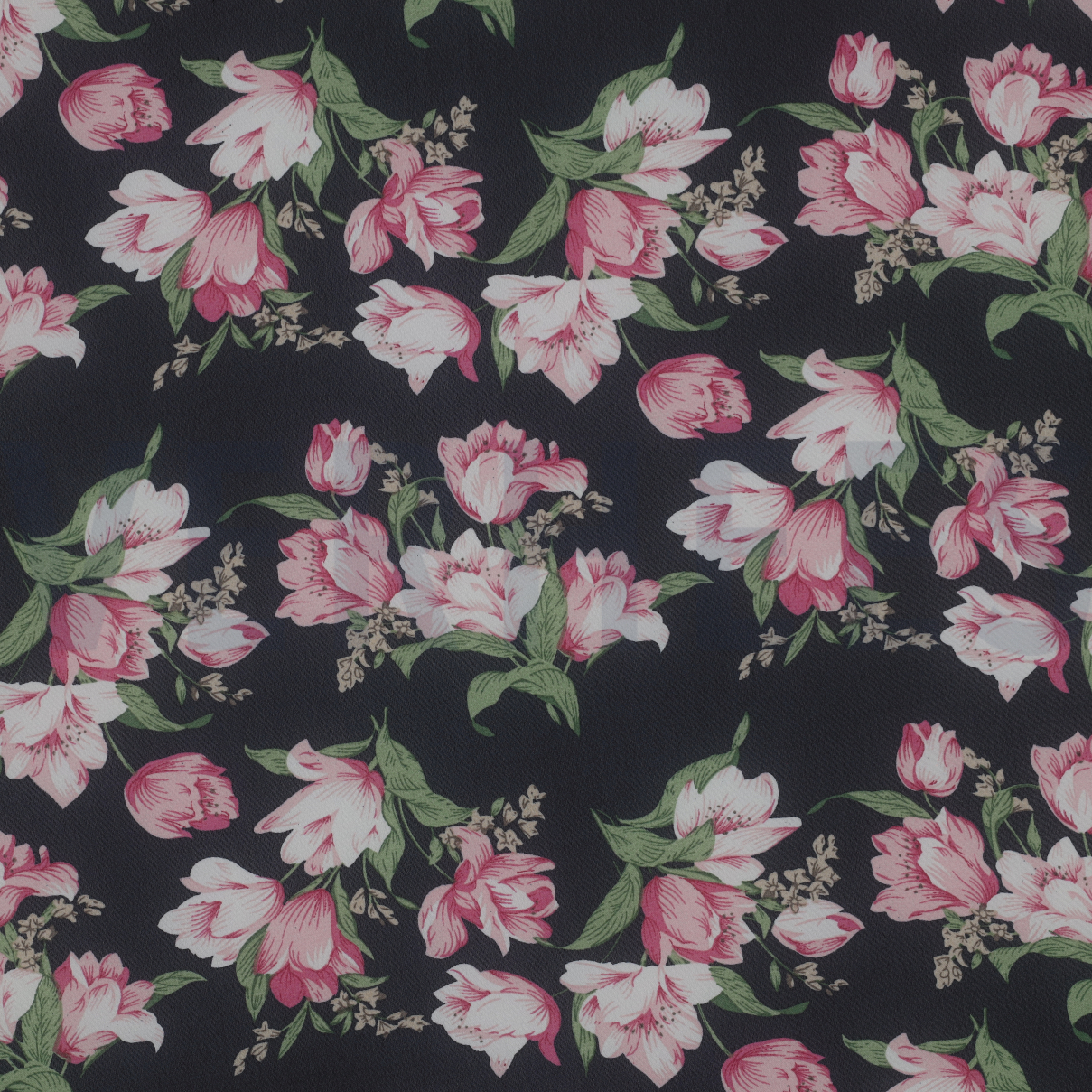 CHIFFON FLOWERS NAVY / PINK (high resolution)