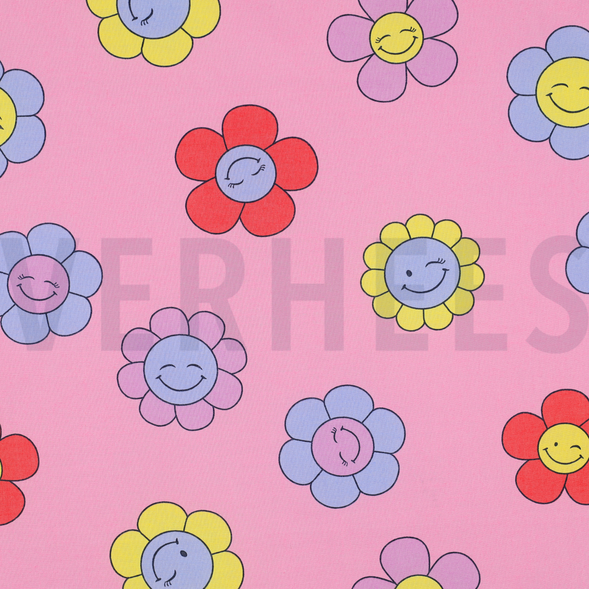 COATED COTTON HAPPY FLOWERS PINK (high resolution)