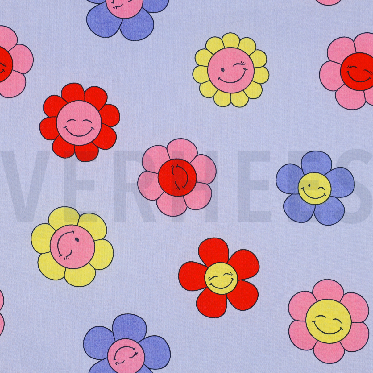 COATED COTTON HAPPY FLOWERS LIGHT BLUE (high resolution)