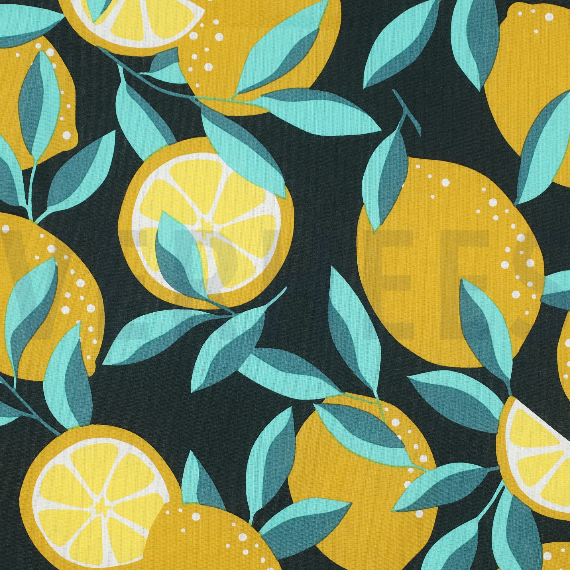 COATED COTTON LEMONS DARK GREEN (high resolution)