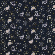 FINE POPLIN GLITTER PAISLEY NAVY (thumbnail)