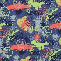 JERSEY MELANGE NEON GRAFFITI NAVY MELANGE (thumbnail)