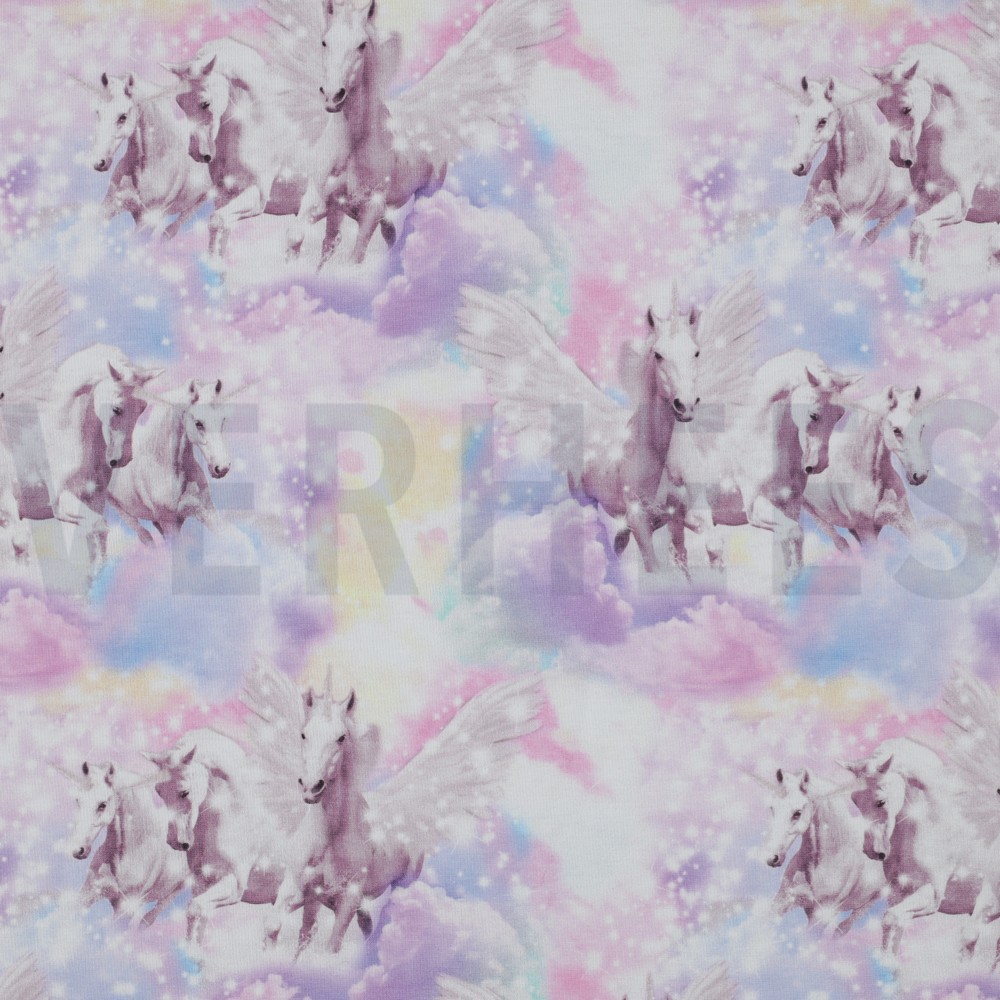 JERSEY DIGITAL UNICORNS CLOUDS LAVENDER (thumbnail)