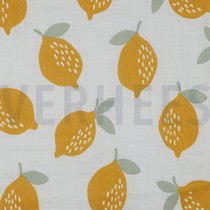 DOUBLE GAUZE LEMONS WHITE (thumbnail)