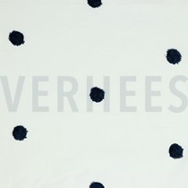 COTTON VOILE DOTS WHITE / NAVY (thumbnail)