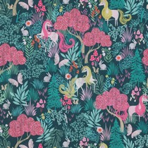 FINE POPLIN DIGITAL UNICORNS DARK GREEN (thumbnail)