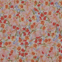 COTTON VOILE DIGITAL FLOWERS PEACH (thumbnail)