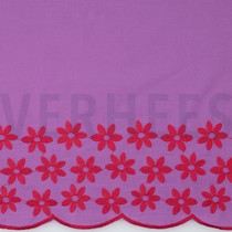 COTTON EMBROIDERY 1-SIDE BORDER PURPLE / RED (thumbnail)