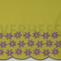 COTTON EMBROIDERY 1-SIDE BORDER GREEN / PURPLE (thumbnail)