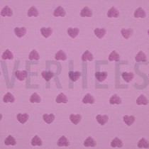 COTTON TOWELING KNIT HEARTS LILAC (thumbnail)