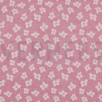 DOUBLE GAUZE JACQUARD FLOWERS CERISE (thumbnail)