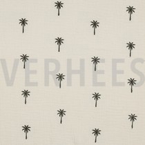 DOUBLE GAUZE EMBROIDERY PALM TREES NATURAL WASHED (thumbnail)