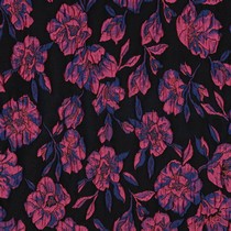 JACQUARD FLOWERS BLACK / FUCHSIA (thumbnail)