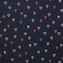 BABYCORD FOIL HEARTS NAVY (thumbnail)