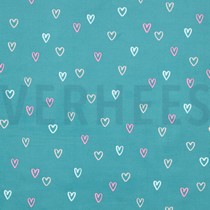 BABYCORD FOIL HEARTS PETROL (thumbnail)