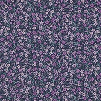 FINE POPLIN DIGITAL FLOWERS NAVY / PURPLE (thumbnail)