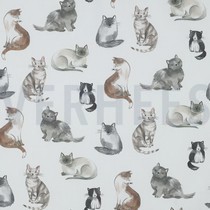 FINE POPLIN DIGITAL CATS WHITE (thumbnail)