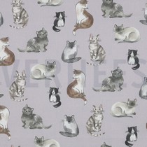 FINE POPLIN DIGITAL CATS LAVENDER (thumbnail)