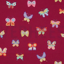 FINE POPLIN FOIL BUTTERFLIES FUCHSIA (thumbnail)