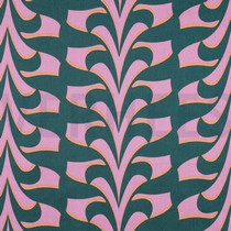 COTTON SATIN ABSTRACT FLOWERS DARK GREEN (thumbnail)