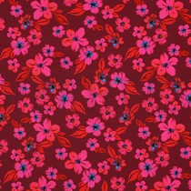 JERSEY DIGITAL FLOWERS PINK / RED (thumbnail)