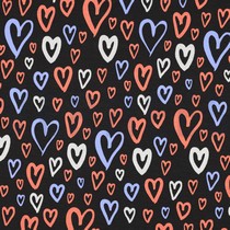 JERSEY GLITTER HEARTS BLACK (thumbnail)