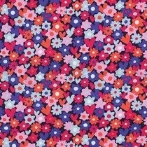 JERSEY FLOWERS BLUE / RED (thumbnail)