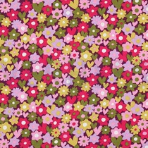 JERSEY FLOWERS GREEN / PINK (thumbnail)