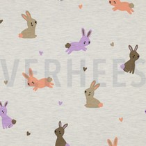 JERSEY MELANGE BUNNIES ECRU MELANGE (thumbnail)