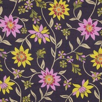 COTTON VOILE FLOWERS DARK PURPLE (thumbnail)