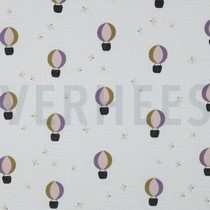 DOUBLE GAUZE HOT AIR BALLOONS WHITE (thumbnail)