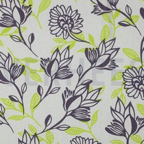 LINEN VISCOSE FLOWERS GREEN (thumbnail)