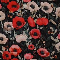 SOFTSHELL DIGITAL POPPIES BLACK (thumbnail)