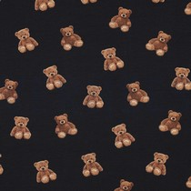 JERSEY GOTS DIGITAL TEDDY BEARS NAVY (thumbnail)