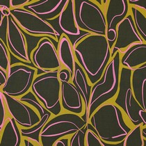 ROSELLA STRETCH ABSTRACT FLOWERS DARK GREEN (thumbnail)