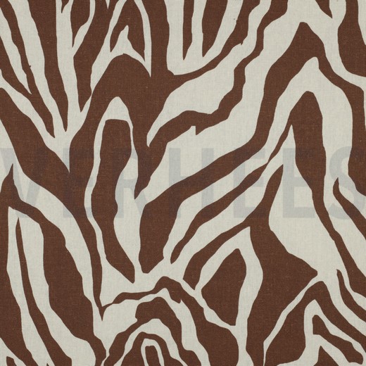 LINEN VISCOSE ANIMAL SKIN BROWN (thumbnail)