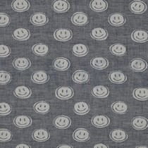 DOUBLE GAUZE JACQUARD SMILEY NAVY / ECRU (thumbnail)