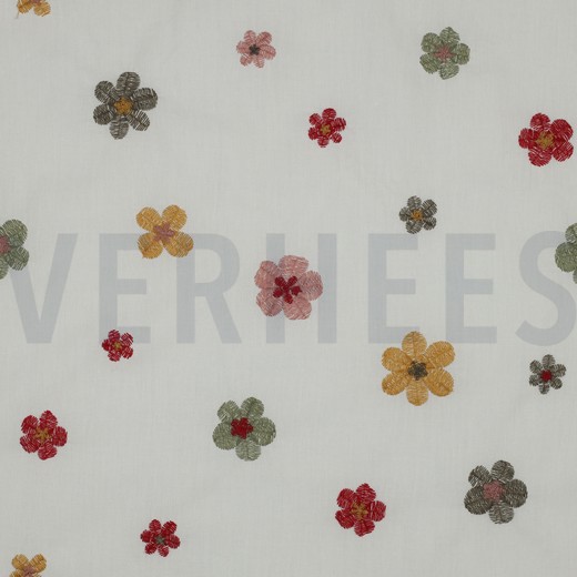 COTTON VOILE EMBROIDERY FLOWERS ECRU (thumbnail)