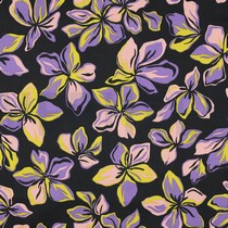 COTTON SATIN FLOWERS BLACK (thumbnail)