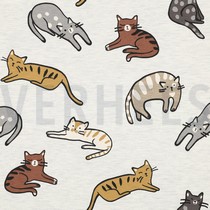 JERSEY MELANGE CATS ECRU (thumbnail)